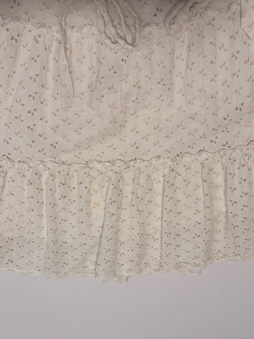 Altar'd State White Eyelet Mini Dress Large Tie Strap Summer Boho - Picture 8 of 10